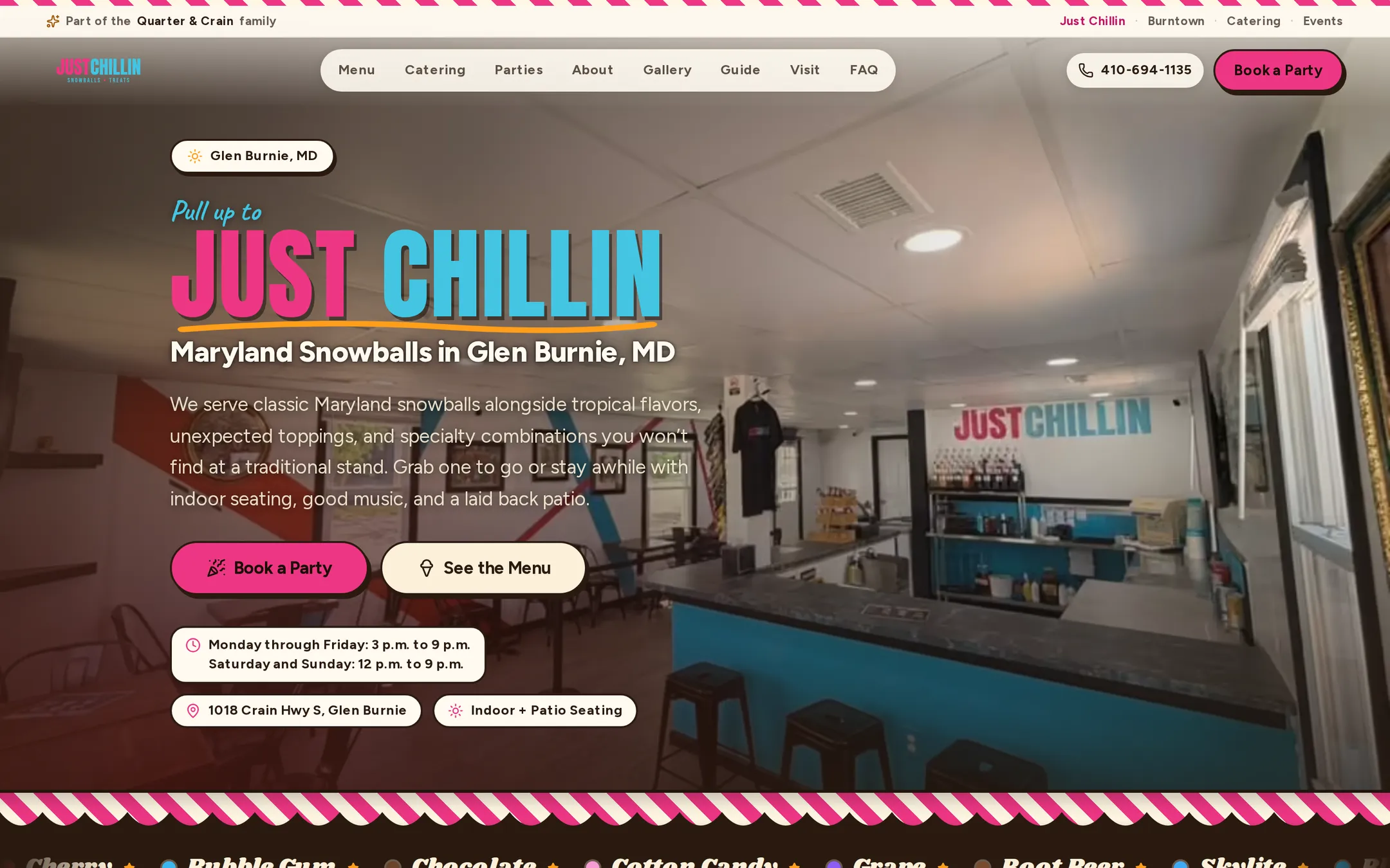 Just Chillin — the finished homepage
