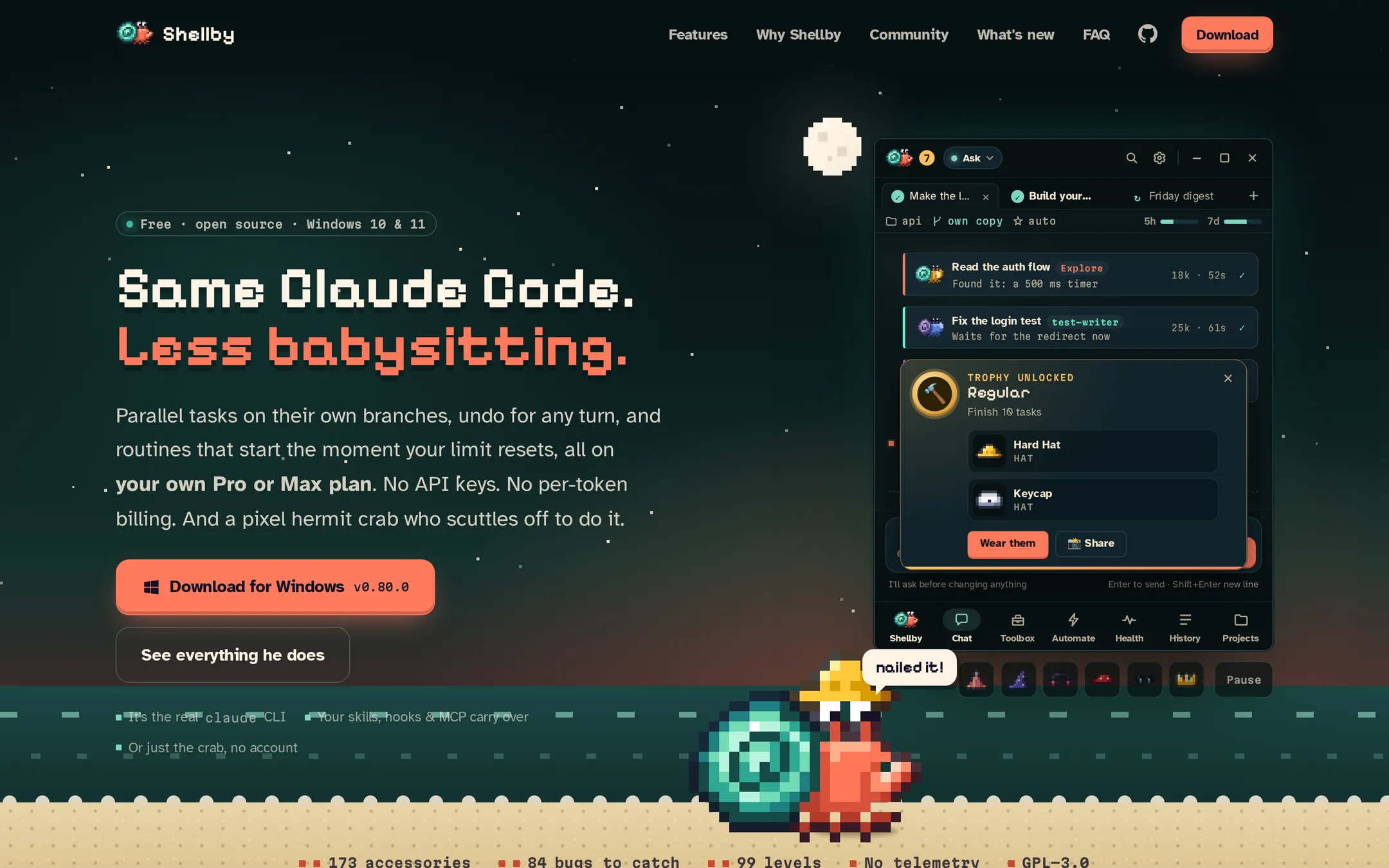 Shellby — the homepage hero we designed and built
